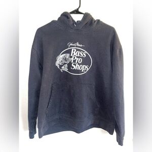 Bass Pro Shops Black Hoodie with White Logo